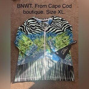 Onque Woman Multicolor Patterned Zip-Up Hoodie